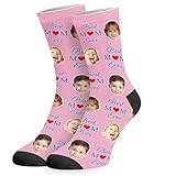 COLORSFORU Custom Mothers Day Socks with Faces:Made in USA,Customized Photo Socks,Personalized Novelty Gift for Mom