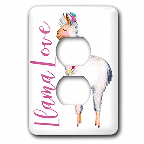 Bouchon de prise motif lama 3dRose lsp_254946_6 pour decoration murale