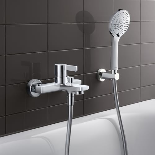 Duravit Universal Duschkopf, Duschbrause mit 3 Strahlarten (Rain, Intense , Soft ), Handbrause rund (Ø 110 mm), Brausekopf mit wassersparender MinusFlow-Funktion, reinigungsfreundlich, Chrom