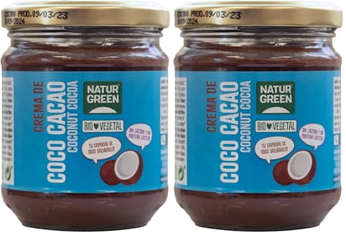 NaturGreen - Crema de Coco Cacao Bio - 200g (Paquete de 2)