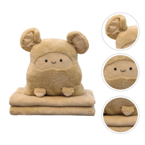 Coussin couverture en peluche marron lavable pour la maison