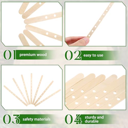 100 Soportes de Mechas para Velas de Madera con 7 Agujeros miniatura 6