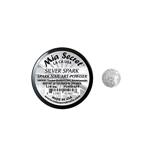 Mia Secret Professional Spark Collection Acrylic Powder 1/4 oz (Pick Your Color) (Silver Spark)