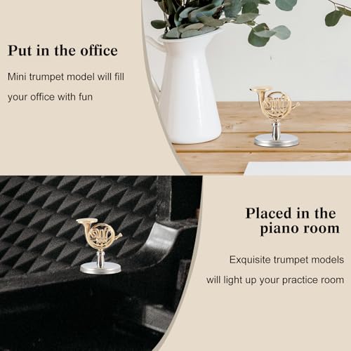 image for EASTROCK Miniature French Horn Model, 1.4in Mini French Horn Model wit