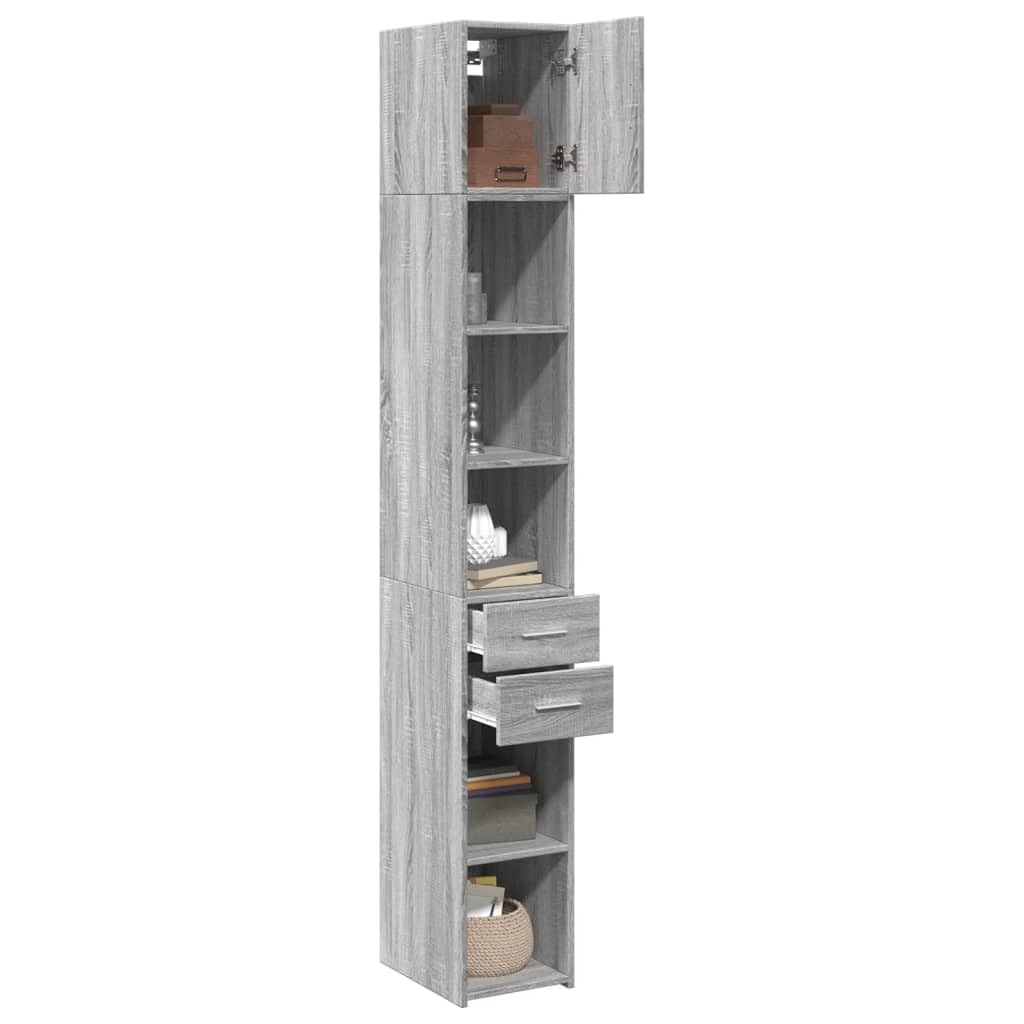 Mobile Alto Sottile Grigio Sonoma 30x42,5x225 cm