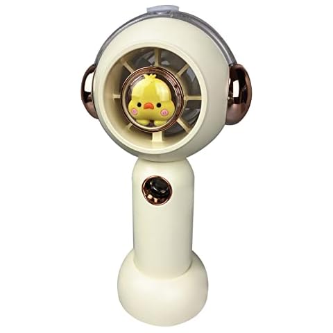 Amyhome Handheld Fan, Portable Misting Fan Handheld Spray Fan USB Small Fan Personal Fan Portable Hand Fan with 3 Speed, Desk Fan with Base Mini Portable Fan for Office Outdoor Traveling (white) Cover