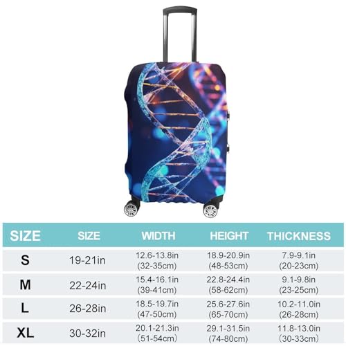 Luggage Covers Anti-Scratch Suitcase Cover DNA Genetic Helix Washable Elastic Suitcase Protector Travel Luggage Protector Covers Carry On Luggages Cover M (22-24 inches)2