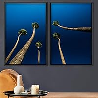 2 Piece Framed Canvas Wall Art Palm Tree Canvas Prints Home Artwork Decoration for Living Room,Bedroom - 16