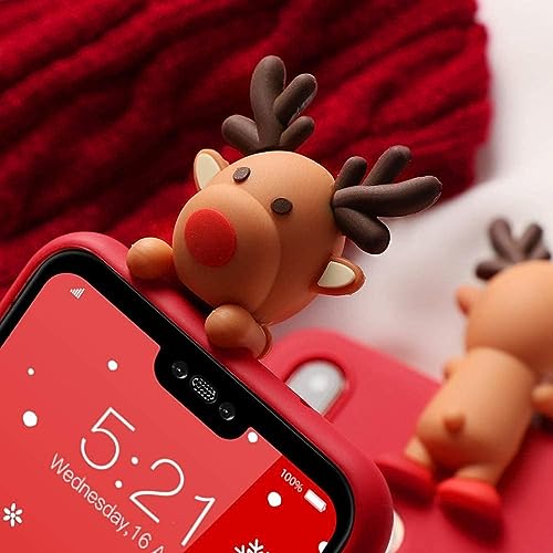 Coque silicone iPhone 15 Pro Max Noël antichoc avec motif élan 3D - 5