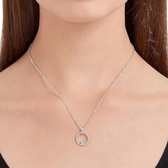 AT Jewels 0.60CT Round Cut Diamond Round Drop Pendant 14k White Gold Over