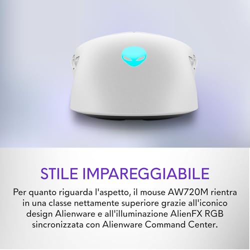 Alienware Tri-Mode Wireless Gaming Mouse AW720M (Lunar Light) - Mouse gaming - Immagine 5