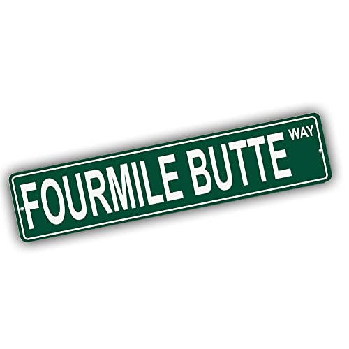 Brotherhood Aluminum Street Sign for Fourmile Butte - Nevada Man Cave Decor