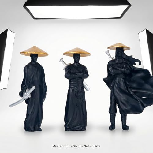 Set 3 Figuras Miniatura Samurai Decoración Jardín Zen miniatura 7