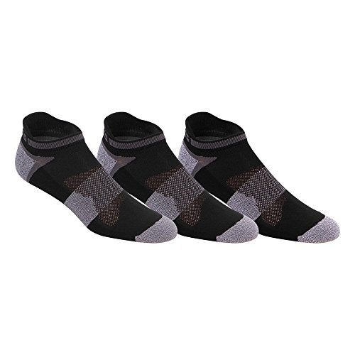 ASICS Quick Lyte Cushion Single Tab Socks, Black/Grey Heather, Small