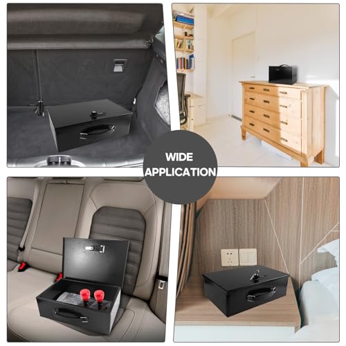 YIYITOOLS Fireproof Lock Box for Documents, Fire Resistant Safe Fire Safe Box with Dual Combination and Key Lock Document Box with Carrying Handle for Personal Items Jewelry Money, Black by YIYITOOLS - Image 7