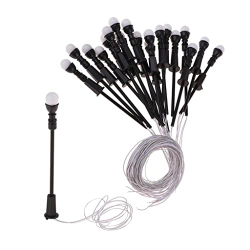 20pcss 7cm Miniature Street Lights HO OO Scale LEDs Garden Single Headlight