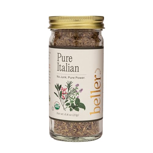PURE ITALIAN | 0.8 oz | Organic Italian Seasoning Spice Blend for Authenticate Italian Cooking Made with Real Organic Herbs and Spices | Rachel Beller Nutrition Power Spicing