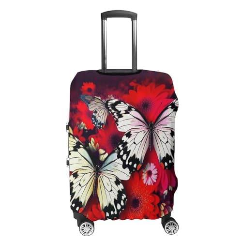 Colorful Butterflies Luggage Covers Tsa Approved Suitcase Cover Elastic Washable Luggage Sleeve Carry on Cover Protector Anti-Scratch Suitcase Protector Fits 19-30 Inch Case(XL)4