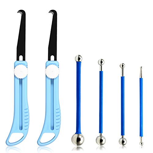 SPEEDWOX 6 Pcs Tile Joint Tool 4 Pcs Metal Ball Tile Caulk Finishing Tools 2 Pcs Grout Removal Knife Caulking Edge Finishing Tool Repair Kit for Tiles Gap Kitchen Bathroom Bedroom