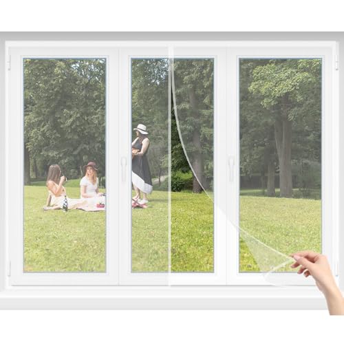 Mosquito Net for Window 105x170cm White Adjustable Fly Net for Window Easy Installation Mosquito Net Window Mesh Insect Screen for Block Mosquitoes Insects Flies