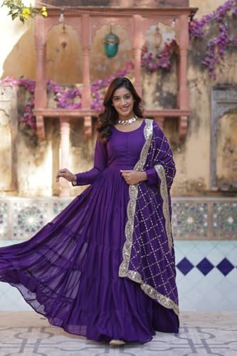 Image of Event Party Wear Stitched Indian Long Anarkali Gown Dress Stylish Salwar Kameez Suits.-65