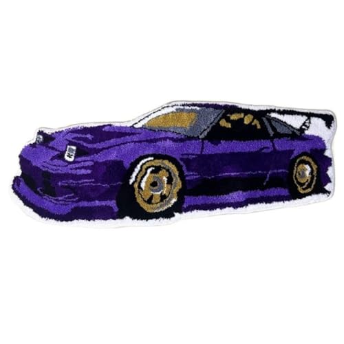 RUILBJM 3D Auto Teppich, Cartoon Spezielle Form Bodenmatte, Badezimmer Anti-Rutsch Matte, Geeignet für Flur Eingang Wohnzimmer Schlafzimmer, Schmutzabweisend Plüsch Teppich (Color 5,50x80cm)