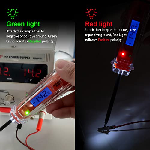 Automotive Test Light Dc 3-60V Light Tester With Voltmeter, Heavy Duty Auto Ciruit Tester With Lcd Backlight Display And Led Indication, Voltage Tester With Illumination #TOP3