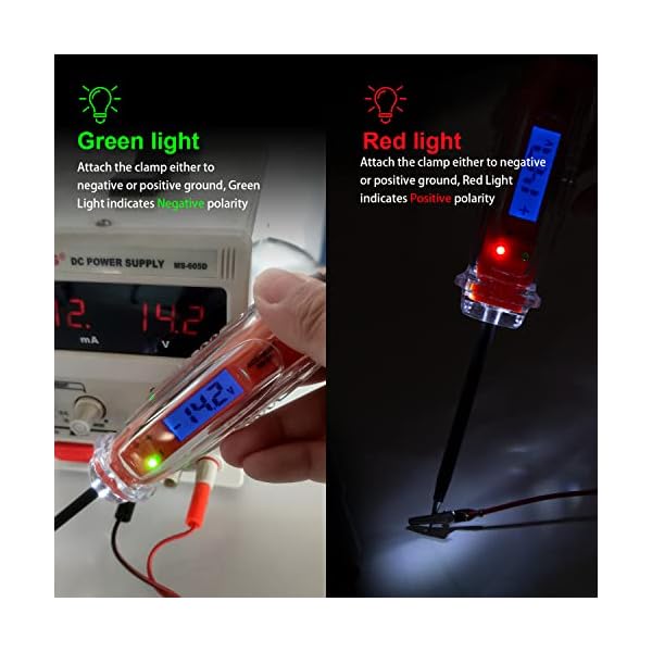 Automotive Test Light DC 3-60V Light Tester with Voltmeter, Heavy Duty Auto Ciruit Tester with LCD Backlight Display and LED Indication, Voltage Tester with Illumination - Image 5