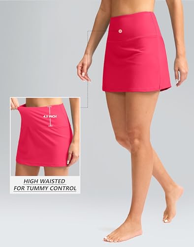 Image of SANTINY Women's High Waisted Swim Skirt with Pocket Tummy Control Tankini Swimsuit Bathing Suit Bottoms for Women