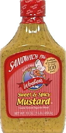 Woeber's Sandwich Pal Sweet and Spicy Mustard 16oz (Pack of 2)