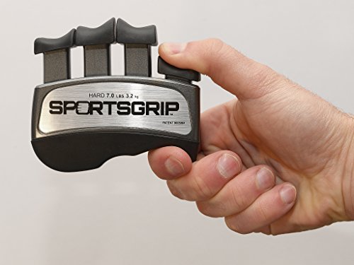 Sportsgrip Hand And Finger Exerciser (Hard - 7Lbs / 3.2Kg) – Best Ergonomic Finger Strengthener To Improve Grip For All Sport Athletes #TOP4