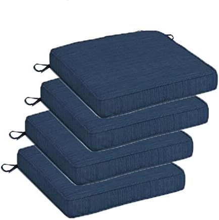 Comfort Classics Inc. Navy Outdoor Seat Cushion (Set of 4) 20” x 20" x 3" in. in Polyester