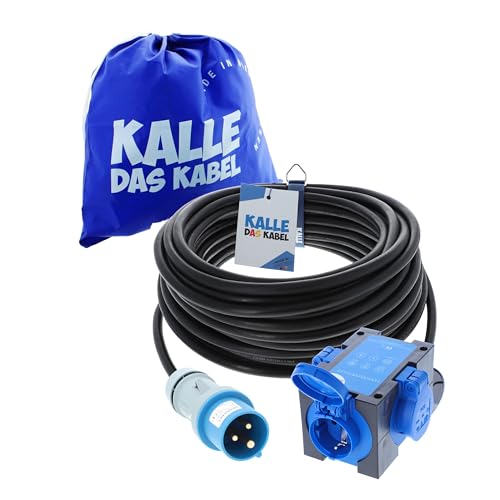 CEE Adapterleitung KALLE Blue Zelt Edition SCHUKO 3G 2,5mm² 20 Meter