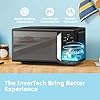 COMFEE' 19L 700W Black and Mirror Mini Microwave Oven, Compact Design, InverTech and Quick Defrost Function, 5 Cooking Power Levels with Kitchen Manual Timer - Mirror Design CMO-MP012ND(MB)