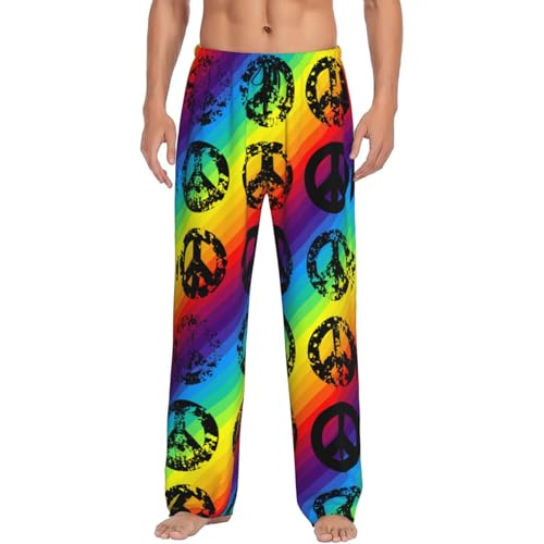 Pink Flamingos Men's Pajama Pants Casual Sweatpants Lounge Wide Leg Sleepwear Sleep Pant with Pockets