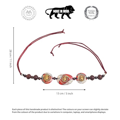 Image of AAKRITI ART CREATIONS Royal Empress Handcrafted Tribal Dhokra Necklace & Choker Collection | Artisan Ethnic Brass Jewelry with Oval & Square Designs, Amulet & Talisman Styles for Women