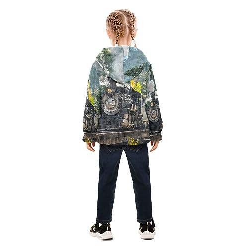 Image of Aflyko Boys Fleece Coat Blue Zip-Up Hoodie Girls Outerwear Kids Hooded Jacket