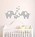 Elephant Family Wall Decal Removable Vinyl Wall Art Elephant Wall Decorative Unisex Sticker Baby Nursery Wall Décor