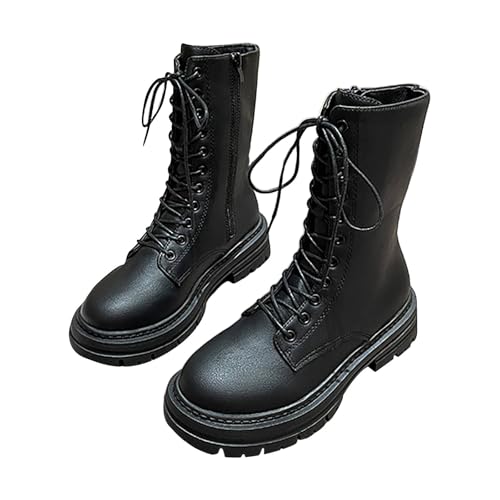 Bottes mi-hautes pour femme en cuir avec fermeture éclair pratique