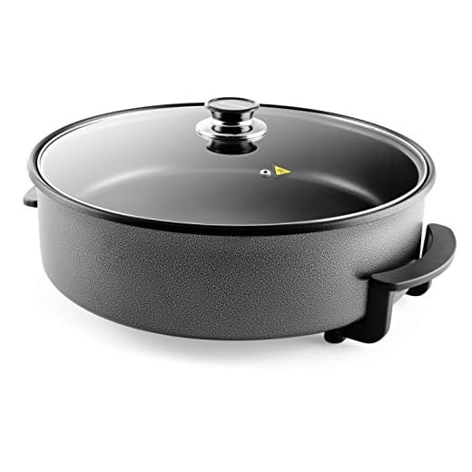 Orbegozo PZ 8100 - Olla Eléctrica con Tapa de Cristal, Revestimiento Antiadherente, Termostato Regulable, 40 cm Diámetro, 1500 W