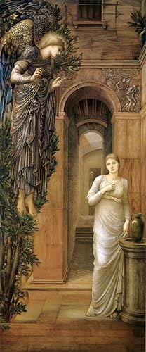 Toile l'Annonciation Edward Burne-jones 60x90cm, art portrait pour votre salon