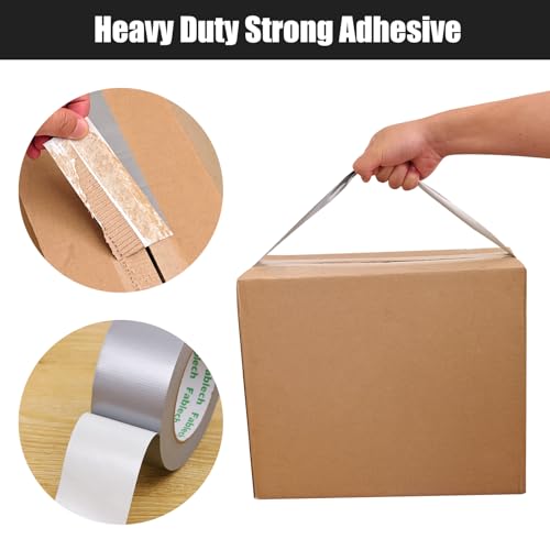 Image of Duct Tape Heavy Duty 2 Inch x 30 Yards,9 Mil Thickness Strong Adhesive,Flexible,Waterproof,Tear by Hand,DIY, Industrial & Professional Use(Silver)