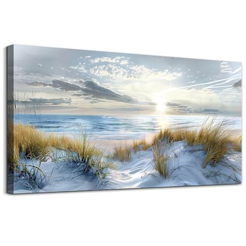 Lapremoly Framed Wall Art For Living Room Large Wall Decor For Office Modern Bedroom Wall Decorations Ocean Beach Wall Paintings Blue Sea Landscape Pictures Prints Artwork Home Decor mural 24