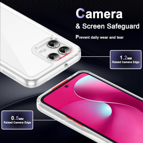 Image of Case for T-Mobile REVVL 8 Pro 5G, Military Grade Drop Protection Phone Case, Yellowing Resistant, Anti-Scratch Hard PC Back, Shockproof Hard Ultra-Thin Protective Cover, Clear