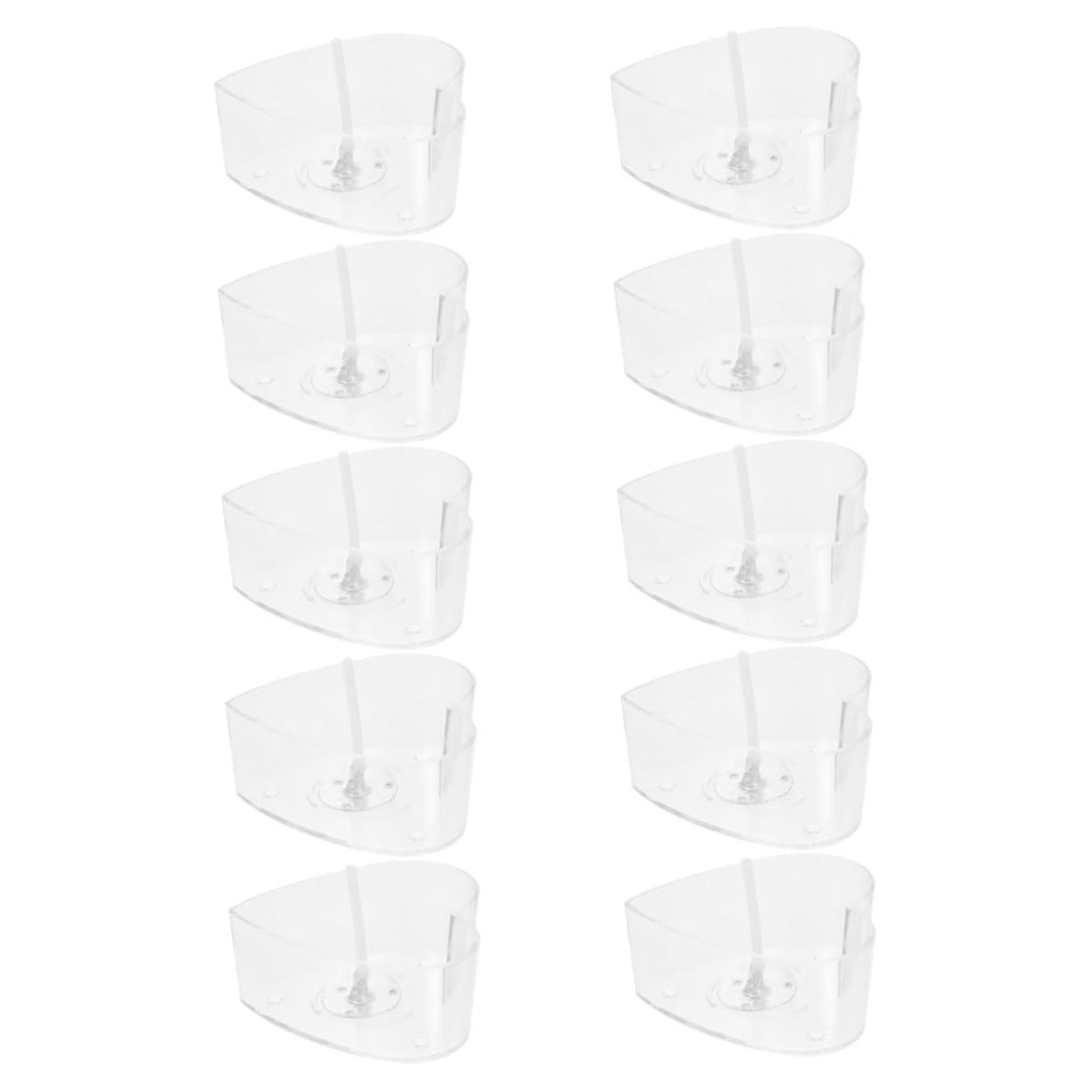 Veemoon Set of 10 Heart Shaped Tea Light Candle Holders Empty Tealight Cases Wick Heart Shaped Plastic Cups for Candle Making