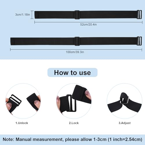 2Pcs Elastic Belts for Women, Sweater Belt for Tucking, Stretch Waist Belt with Flat Buckle Invisible Adjustable2