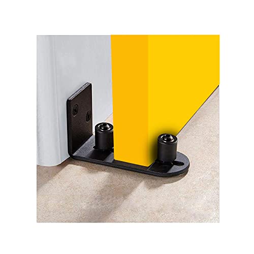 LWZH Guía de Piso 1 Paquete Guía de Puertas de Granero Guía de Piso de Puerta Corrediza Inferior Ajustable,Negro Cover