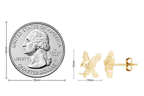 Eagle Stud Earrings In 14k Gold Over Sterling Silver4