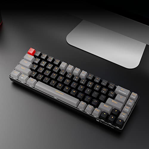 Image of Qisan Mechanical Gaming Keyboard, Dual Mode 2.4G /BT Wireless, 60% Mini Design, Brown Switch, US Layout, 68 Keys, Computer Keyboard, Gaming Pc, Wireless Gaming Keyboard