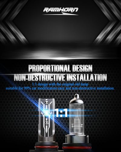 RAMHORN H4 Bulbs, 9003 Light Bulbs Instant Plug-in Wireless, 300% Brightness Upgrade 6500K Super Bright Fog Light, Pack of 2
